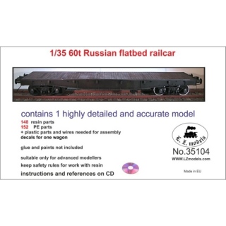 Russian 60t Flatbed Railcar - LZ Models 1/35
