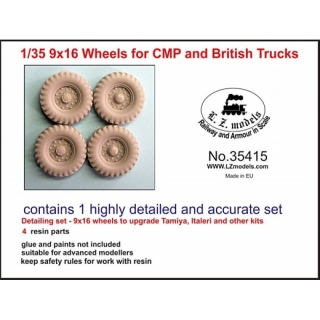 9x16 Wheels for CMP and British Trucks - LZ Models 1/35