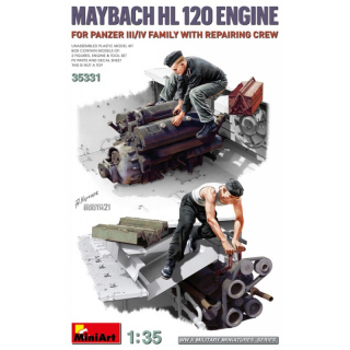 Maybach HL 120 Engine for Panzer III/IV Family w. Repair Crew - MiniArt 1/35