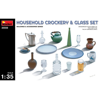 Household Crockery & Glass Set - MiniArt 1/35