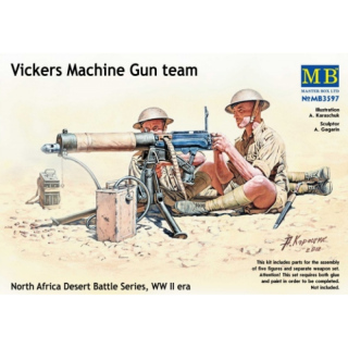 Vickers Machine Gun Team (North Africa Desert Battle WWII) - Master Box 1/35