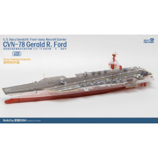 U.S. Navy Aircraft Carrier USS Gerald R. Ford CVN-78 (Clear Painted Colorful) - Magic Factory 1/700