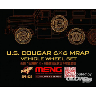 U.S.Cougar 6x6 MRAP Vehicle Wheel Set - Meng Model 1/35