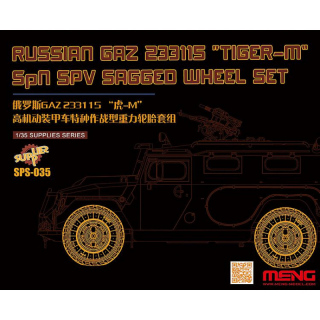 Russian GAZ 233115 Tiger-M SpN SPV Saged Wheel Set (Resin) - Meng Model 1/35