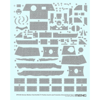 Panther Ausf.A late Production Zimmerit Decal Type 3 - Meng Model 1/35