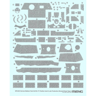 Panther Ausf.A late Production Zimmerit Decal Type 4 - Meng Model 1/35