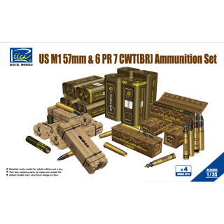 US M1 57mm & 6 PR 7 CWT(BR) Ammunition Set (4 Kits) - Riich Models 1/35