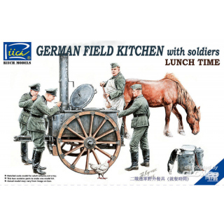 German Field Kitchen with Soliders(cook &three German soldiers,food containers