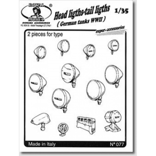 Head Lights-Tail Lights (for German Tanks) - Royal Model 1/35