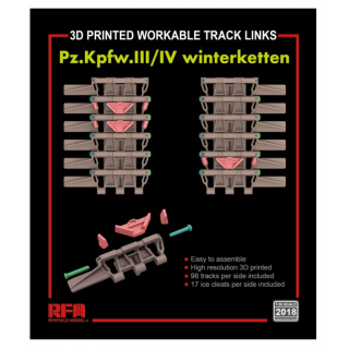 3D-Printed Workable Track Links for Pz.Kpfw.III/IV Winterketten - Rye Field Model 1/35