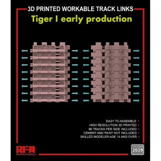 3D-Printed Workable Track Links for Tiger I early Prod. - Rye Field Model 1/35