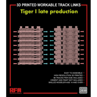 3D-Printed Workable Track Links for Tiger I late Prod. - Rye Field Model 1/35