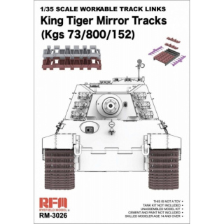 Workable Track Links King Tiger Mirror Tracks (Kgs 73/800/152) - Rye Field Model 1/35