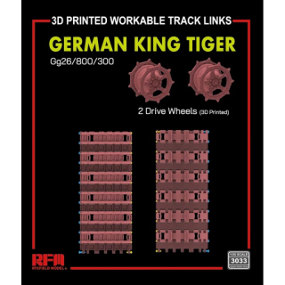 3D-Printed Workable Track Links for King Tiger (Gg26/800/300) - Rye Field Model 1/35