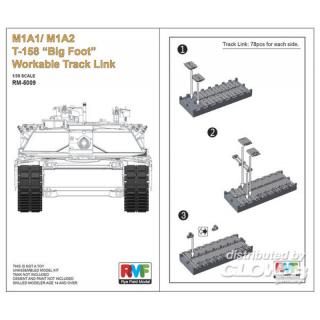 M1A1/M1A2 T-158 Big Foot Workable Track Link - Rye Field Model 1/35