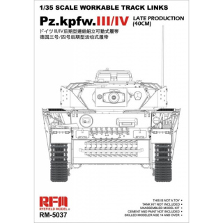 Workable Track Links for Pz.Kpfw.III/IV late Prod. (40cm) - Rye Field Model 1/35