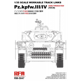 Workable Track Links for Pz.Kpfw.III/IV early Prod. (40cm) - Rye Field Model 1/35