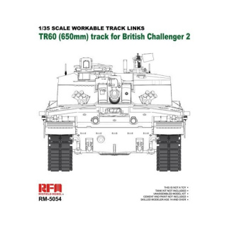 Workable Track Links TR60 (650mm) for British Challenger 2 - Rye Field Model 1/35