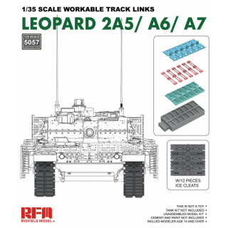 Workable Track Links for Leopard 2 A5/A6/A7 - Rye Field Model 1/35