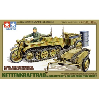 Sd.Kfz.2 kl. Kettenkrad m. Infanterie-Karren & Goliath - Tamiya 1/48
