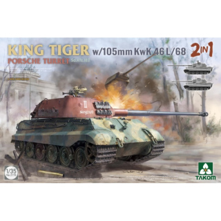 Tiger II Knigstiger (Porsche) mit 105mm KwK 46 L/68 2in1 - Takom 1/35